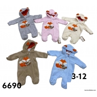 Kombinezony niemowlęce  6690  Roz  3-12  Mix kolor  